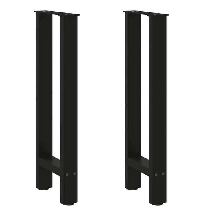 Pieds de table console Noir 2 pièces 38 x (72-73) cm Acier | Mobilier & Déco