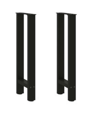 Pieds de table console Noir 2 pièces 38 x (72-73) cm Acier | Mobilier & Déco