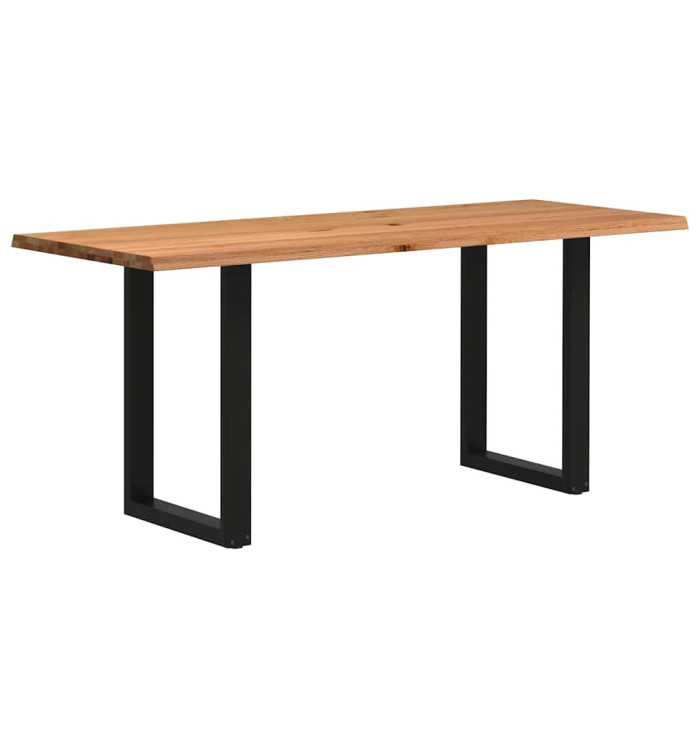 Table de bar rectangulaire en chêne massif avec bords naturels 200 x 80 x 92 cm | Mobilier & Déco
