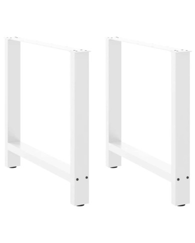 Pieds de table à manger Blanc 2 pièces 80 x (72-73) cm Acier | Mobilier & Déco