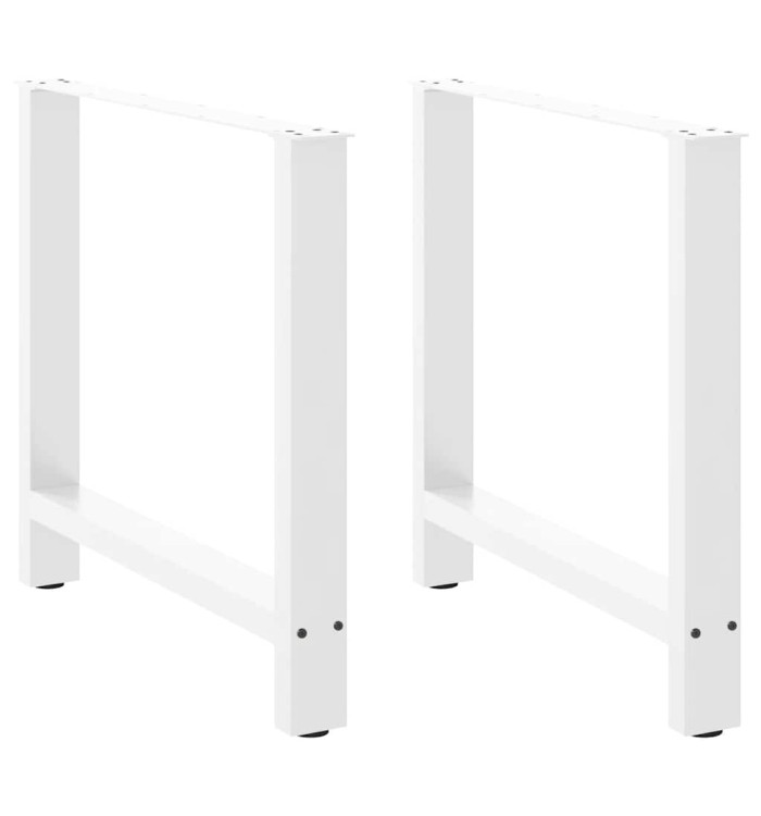 Pieds de table à manger Blanc 2 pièces 80 x (72-73) cm Acier | Mobilier & Déco