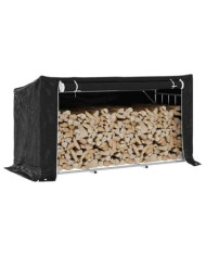 Portant de bois de chauffage et housse de pluie acier galvanisé | Mobilier & Déco