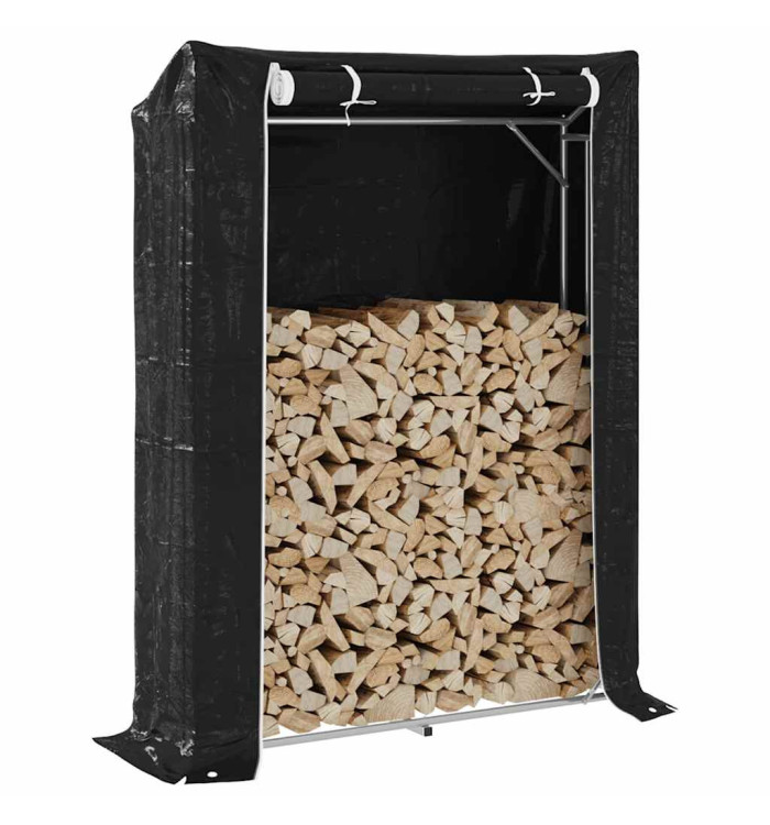Portant de bois de chauffage et housse de pluie acier galvanisé | Mobilier & Déco