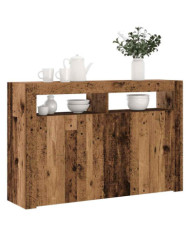 Buffet et lumières LED vieux bois 115,5x30x75cm bois ingénierie | Mobilier & Déco