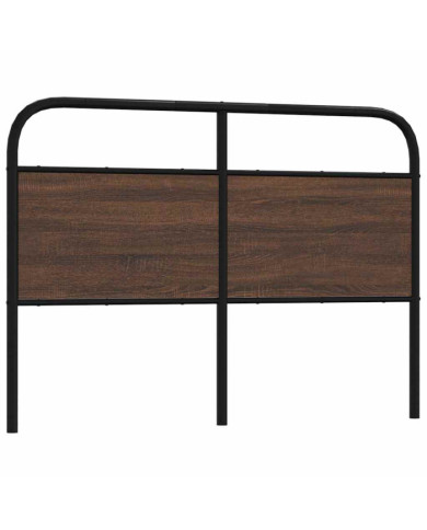 Tête de lit chêne marron 140 cm acier et bois d'ingénierie | Mobilier & Déco