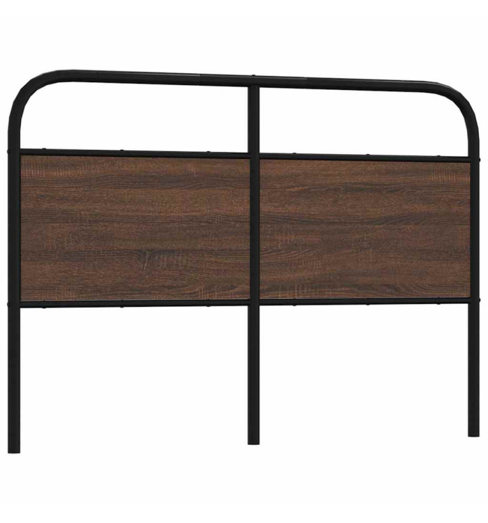 Tête de lit chêne marron 140 cm acier et bois d'ingénierie | Mobilier & Déco