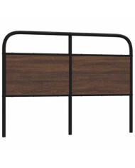 Tête de lit chêne marron 140 cm acier et bois d'ingénierie | Mobilier & Déco
