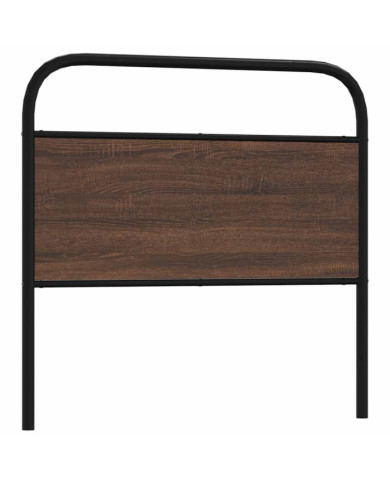 Tête de lit chêne marron 90 cm acier et bois d'ingénierie | Mobilier & Déco