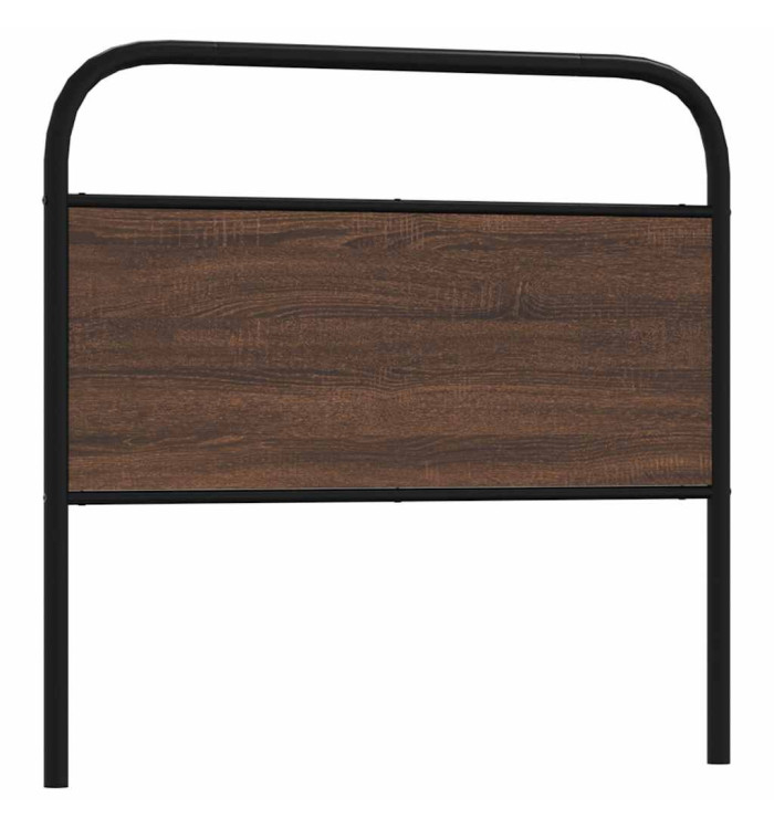 Tête de lit chêne marron 90 cm acier et bois d'ingénierie | Mobilier & Déco