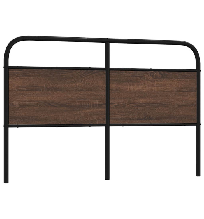 Tête de lit chêne marron 160 cm acier et bois d'ingénierie | Mobilier & Déco