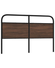 Tête de lit chêne marron 160 cm acier et bois d'ingénierie | Mobilier & Déco