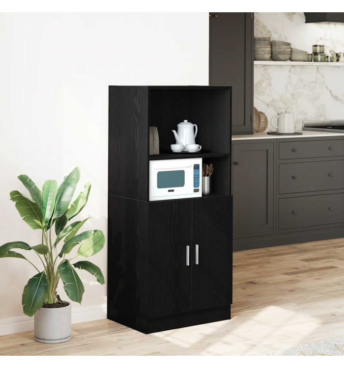 Armoire de cuisine noir 57x41,5x131,5 cm bois d'ingénierie | Mobilier & Déco