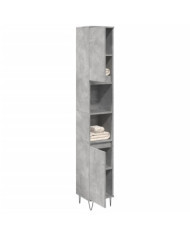 Armoire de salle de bain gris béton 30x30x190 cm | Mobilier & Déco