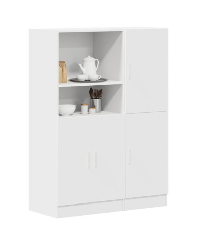 Ensemble d'armoires de cuisine 2 pcs blanc bois d'ingénierie | Mobilier & Déco