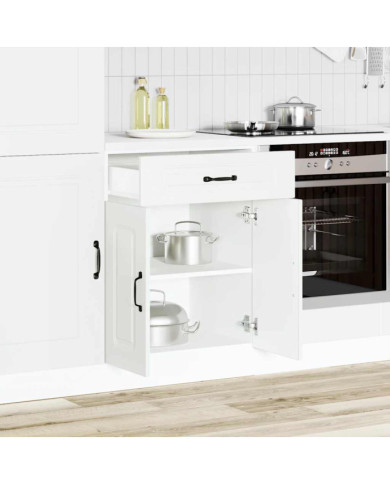 Armoire de cuisine Kalmar blanc bois d'ingénierie | Mobilier & Déco