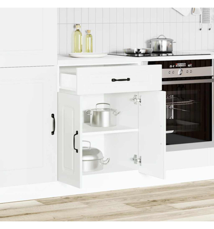 Armoire de cuisine Kalmar blanc bois d'ingénierie | Mobilier & Déco