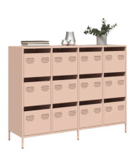 Buffet rose 135x39x103,5 cm acier laminé à froid | Mobilier & Déco