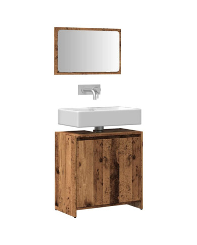 Ensemble de meubles salle de bain 2 pcs bois d'ingénierie | Mobilier & Déco