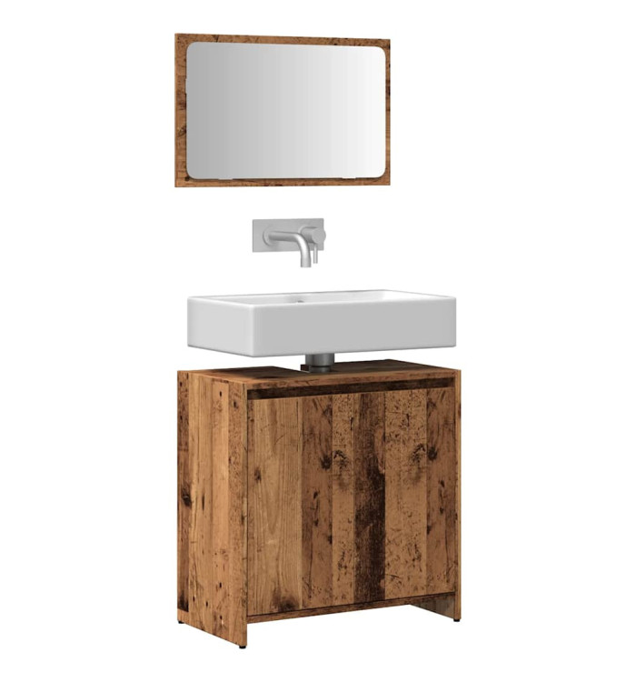 Ensemble de meubles salle de bain 2 pcs bois d'ingénierie | Mobilier & Déco