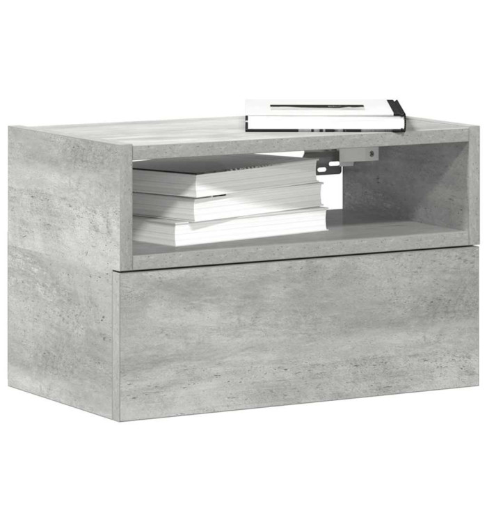 Table de chevet murale gris béton 45x26x28,5 cm | Mobilier & Déco