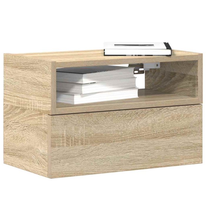 Table de chevet murale chêne sonoma 45x26x28,5 cm | Mobilier & Déco
