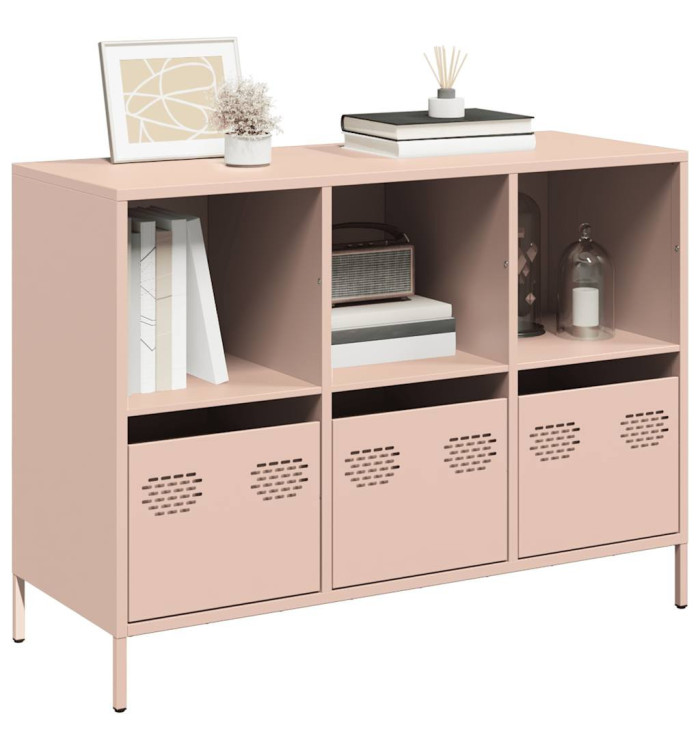 Buffet rose 101,5x39x73,5 cm acier laminé à froid | Mobilier & Déco