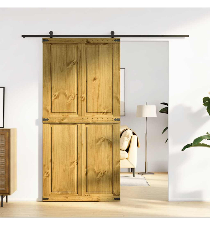 Porte de grange CORONA 100x210 cm bois massif de pin | Mobilier & Déco