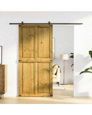 Porte de grange CORONA 100x210 cm bois massif de pin | Mobilier & Déco