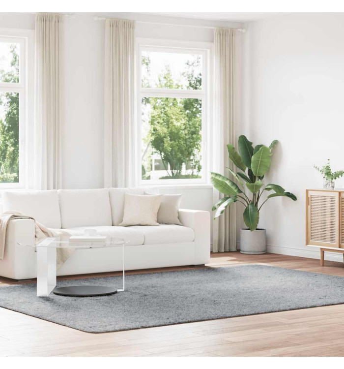 Tapis shaggy à poils longs NAVARRA gris argenté 240x340 cm | Mobilier & Déco