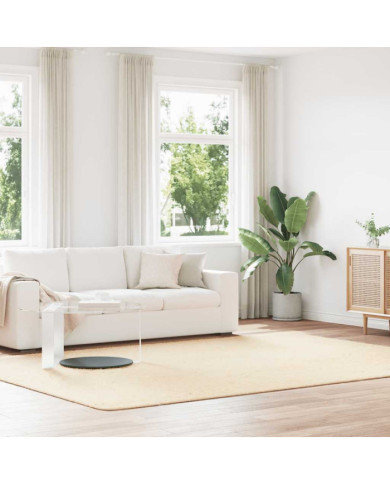 Tapis shaggy à poils longs NAVARRA crème 240x340 cm polyester | Mobilier & Déco
