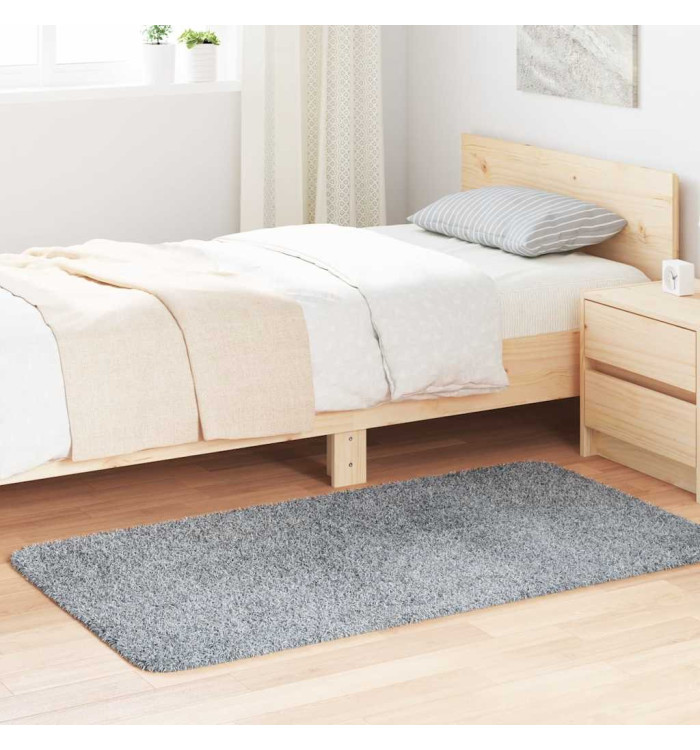Tapis shaggy à poils longs NAVARRA gris argenté 80x150 cm | Mobilier & Déco
