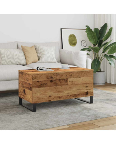 Table basse vieux bois 90x44,5x45 cm bois d'ingénierie | Mobilier & Déco