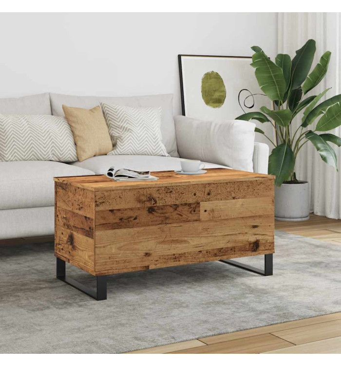 Table basse vieux bois 90x44,5x45 cm bois d'ingénierie | Mobilier & Déco