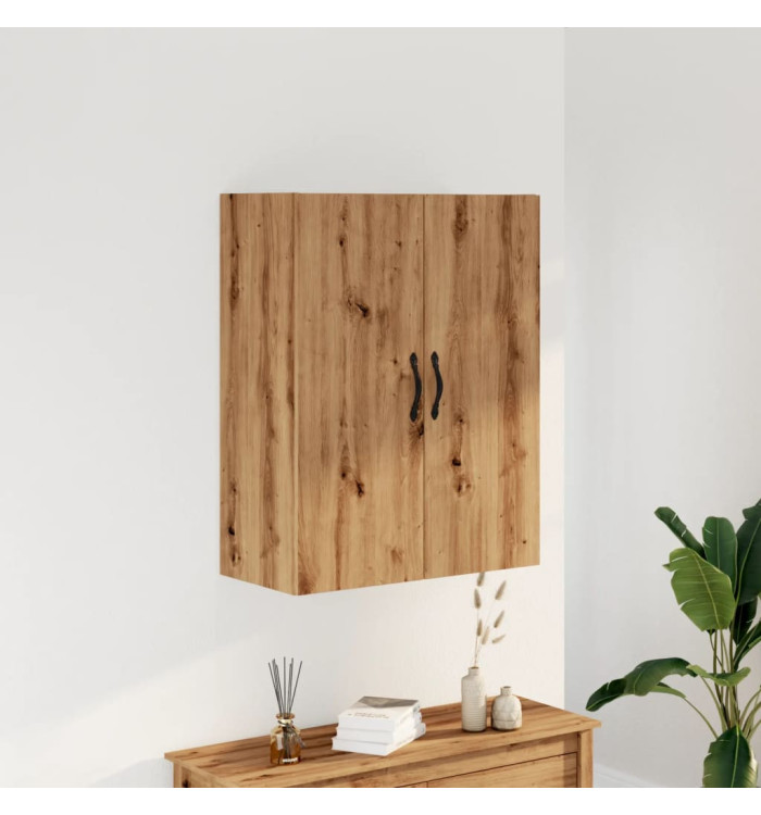 Armoire murale chêne artisanal 69,5x34x90 cm bois d'ingénierie | Mobilier & Déco