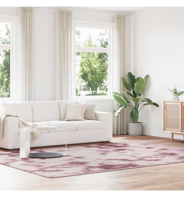 Tapis Shaggy à poils longs NAVARRA rose poudré 240x340 cm | Mobilier & Déco