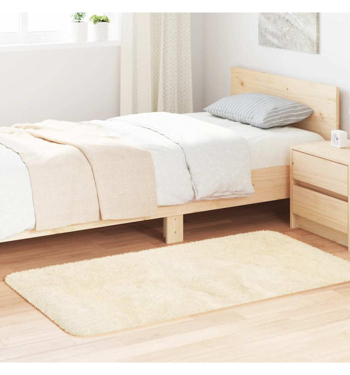 Tapis Shaggy à poils longs NAVARRA crème 80x150 cm polyester | Mobilier & Déco