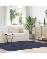 Tapis shaggy à poils longs NAVARRA bleu marine 160x230 cm | Mobilier & Déco