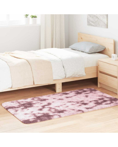 Tapis Shaggy à poils longs NAVARRA rose poudré 80x150 cm | Mobilier & Déco