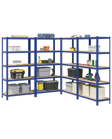 Étagères de rangement à 5 niveaux 4 pcs bleu | Mobilier & Déco