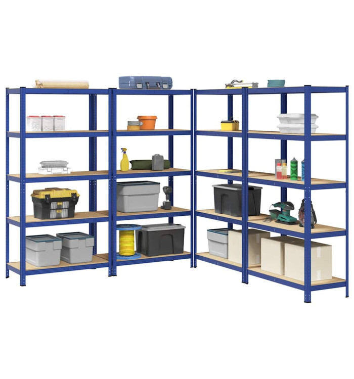 Étagères de rangement à 5 niveaux 4 pcs bleu | Mobilier & Déco