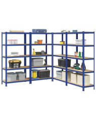 Étagères de rangement à 5 niveaux 4 pcs bleu | Mobilier & Déco