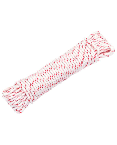 Cordon de démarrage à tirer blanc et rouge Ø3 mm 10 m nylon | Mobilier & Déco