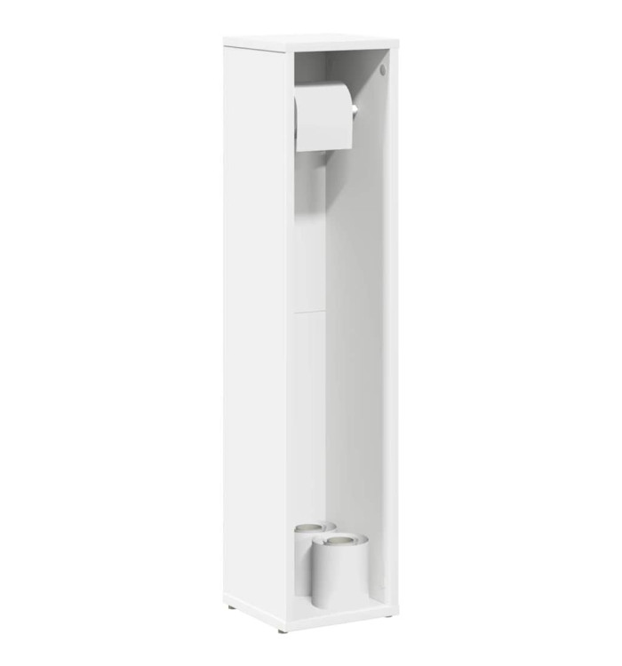 Meuble de salle de bain avec porte-rouleau blanc 20,5x20x90 cm | Mobilier & Déco