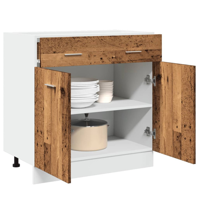 Armoire de plancher à tiroir "Lyon" vieux bois 80x46x81,5 cm | Mobilier & Déco