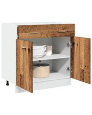 Armoire de plancher à tiroir "Lyon" vieux bois 80x46x81,5 cm | Mobilier & Déco