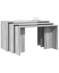 Tables gigognes 3 pcs sonoma gris bois d'ingénierie | Mobilier & Déco