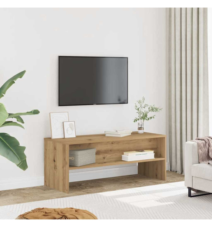 Meuble TV chêne artisanal 100x40x40 cm bois d'ingénierie | Mobilier & Déco