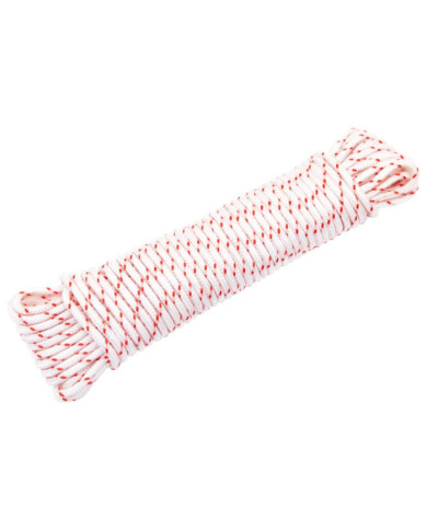Cordon de démarrage à tirer blanc et rouge Ø5 mm 10 m nylon | Mobilier & Déco