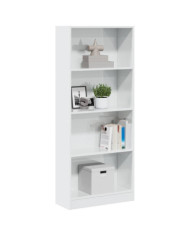 Bibliothèque blanc brillant 60x24x143 cm bois d'ingénierie | Mobilier & Déco