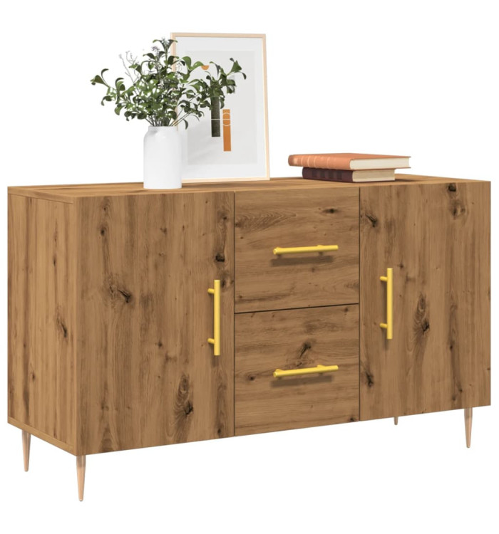 Buffet chêne artisanal 100x36x60 cm bois d'ingénierie | Mobilier & Déco